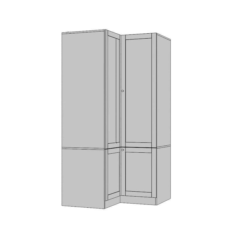 Large Frosted Glass Wardrobe with Soft-Close Hinges | MDF Construction | Light Gray Wood Grain | Gold Handles | Customizable Walk-In Closet