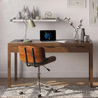 60" Solid Wood Office Desk 2 Side Drawers Keyboard Tray Ball Bearing Glides 24"D x 60"W x 31.5"H Contemporary Home Executive Desk