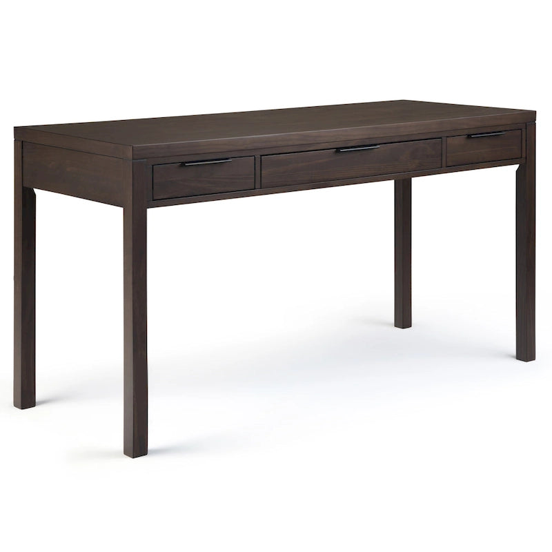 60" Solid Wood Office Desk 2 Side Drawers Keyboard Tray Ball Bearing Glides 24"D x 60"W x 31.5"H Contemporary Home Executive Desk
