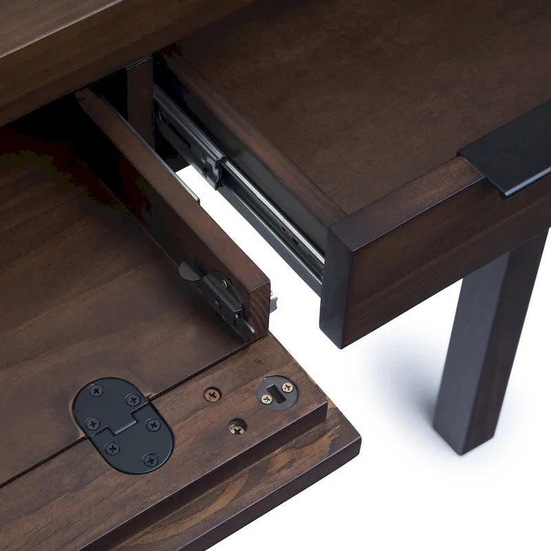 60" Solid Wood Office Desk 2 Side Drawers Keyboard Tray Ball Bearing Glides 24"D x 60"W x 31.5"H Contemporary Home Executive Desk