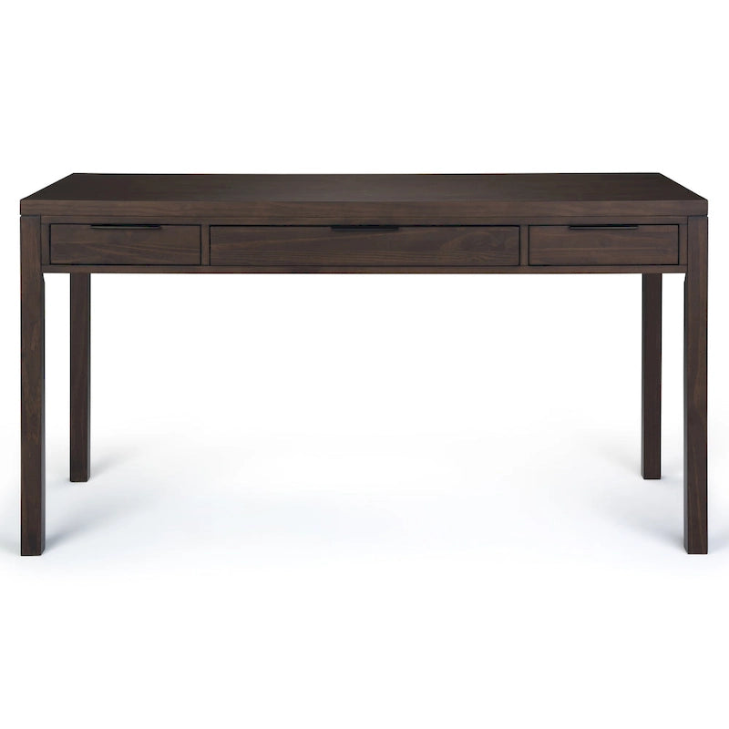 60" Solid Wood Office Desk 2 Side Drawers Keyboard Tray Ball Bearing Glides 24"D x 60"W x 31.5"H Contemporary Home Executive Desk