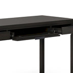 60" Solid Wood Office Desk 2 Side Drawers Keyboard Tray Ball Bearing Glides 24"D x 60"W x 31.5"H Contemporary Home Executive Desk