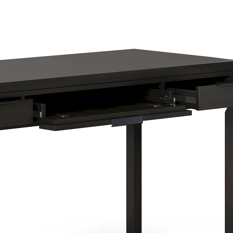 60" Solid Wood Office Desk 2 Side Drawers Keyboard Tray Ball Bearing Glides 24"D x 60"W x 31.5"H Contemporary Home Executive Desk