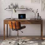60" Solid Wood Office Desk 2 Side Drawers Keyboard Tray Ball Bearing Glides 24"D x 60"W x 31.5"H Contemporary Home Executive Desk
