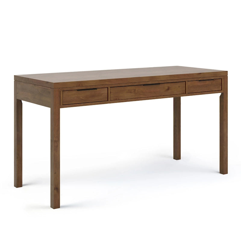 60" Solid Wood Office Desk 2 Side Drawers Keyboard Tray Ball Bearing Glides 24"D x 60"W x 31.5"H Contemporary Home Executive Desk