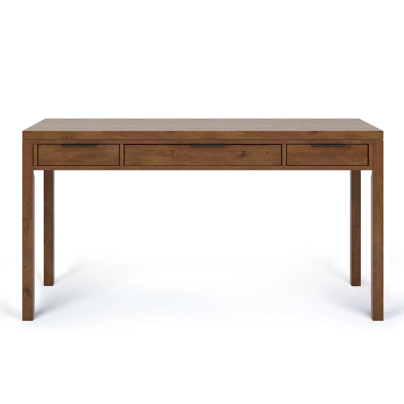60" Solid Wood Office Desk 2 Side Drawers Keyboard Tray Ball Bearing Glides 24"D x 60"W x 31.5"H Contemporary Home Executive Desk