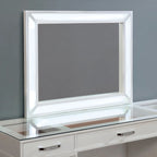 Makeup Vanity Set 3-Piece Solid Wood 6 Drawers LED Mirror Padded Stool 60"W x 20"D x 30"H Contemporary Transitional Style