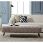 Contemporary Velvet Bench 60"W x 21"D x 18"H - Giotto Shale Upholstered Seating with Brass Capped Legs for Living Room