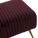 Contemporary Velvet Bench 60"W x 21"D x 18"H - Giotto Shale Upholstered Seating with Brass Capped Legs for Living Room