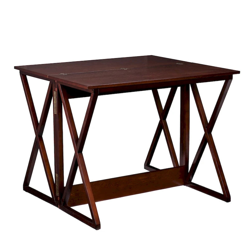 Espresso Counter Height Convertible Table | Foldable Console to Dining Desk | Seats 2-4 | Engineered Wood | 46.25"W x 37"H