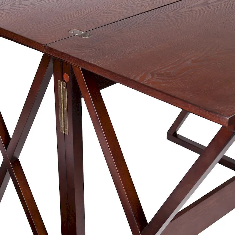 Espresso Counter Height Convertible Table | Foldable Console to Dining Desk | Seats 2-4 | Engineered Wood | 46.25"W x 37"H