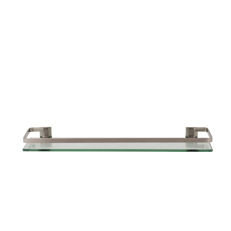 Organize It All Glass Shelf with Rail in Nickel - 23.00 x 5.50 x 2.00