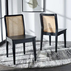 Coastal Rattan Dining Chair Set of 2 | Natural Finish | 18.9"W x 22.3"D x 33.9"H | Comfortable Seating