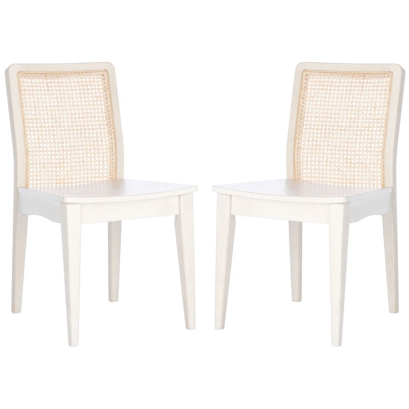 Coastal Rattan Dining Chair Set of 2 | Natural Finish | 18.9"W x 22.3"D x 33.9"H | Comfortable Seating