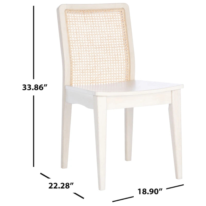 Coastal Rattan Dining Chair Set of 2 | Natural Finish | 18.9"W x 22.3"D x 33.9"H | Comfortable Seating