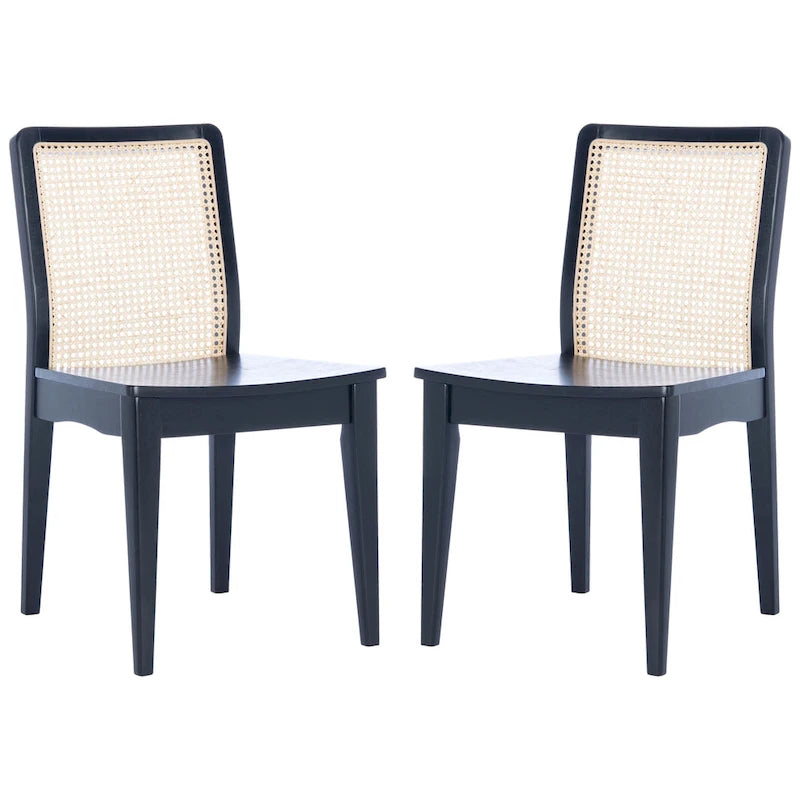 Coastal Rattan Dining Chair Set of 2 | Natural Finish | 18.9"W x 22.3"D x 33.9"H | Comfortable Seating