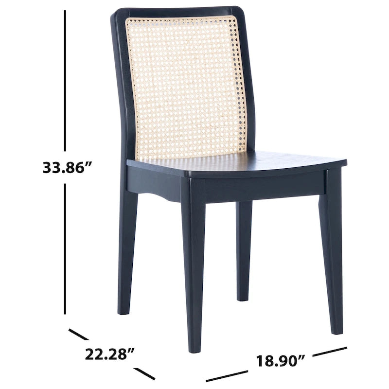 Coastal Rattan Dining Chair Set of 2 | Natural Finish | 18.9"W x 22.3"D x 33.9"H | Comfortable Seating