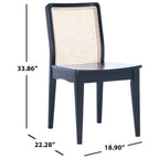 Coastal Rattan Dining Chair Set of 2 | Natural Finish | 18.9"W x 22.3"D x 33.9"H | Comfortable Seating
