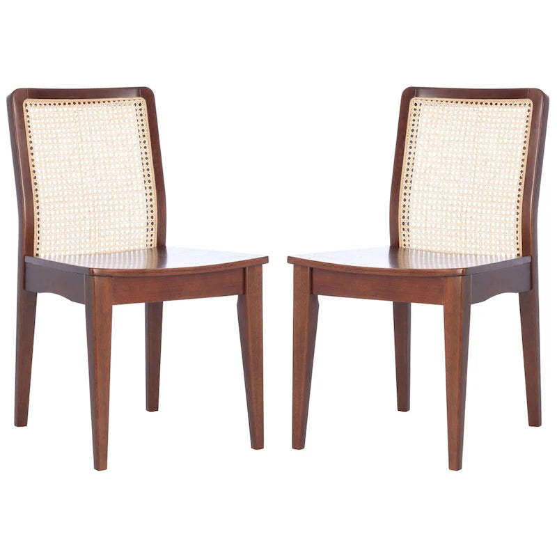 Coastal Rattan Dining Chair Set of 2 | Natural Finish | 18.9"W x 22.3"D x 33.9"H | Comfortable Seating