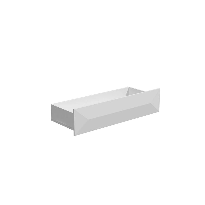 White Highboy Chest 5 Drawer Dresser with Gold Legs | Modern Asymmetrical Storage Cabinet | 31.5"W x 15.7"D x 41.3"H | Bedroom Furniture