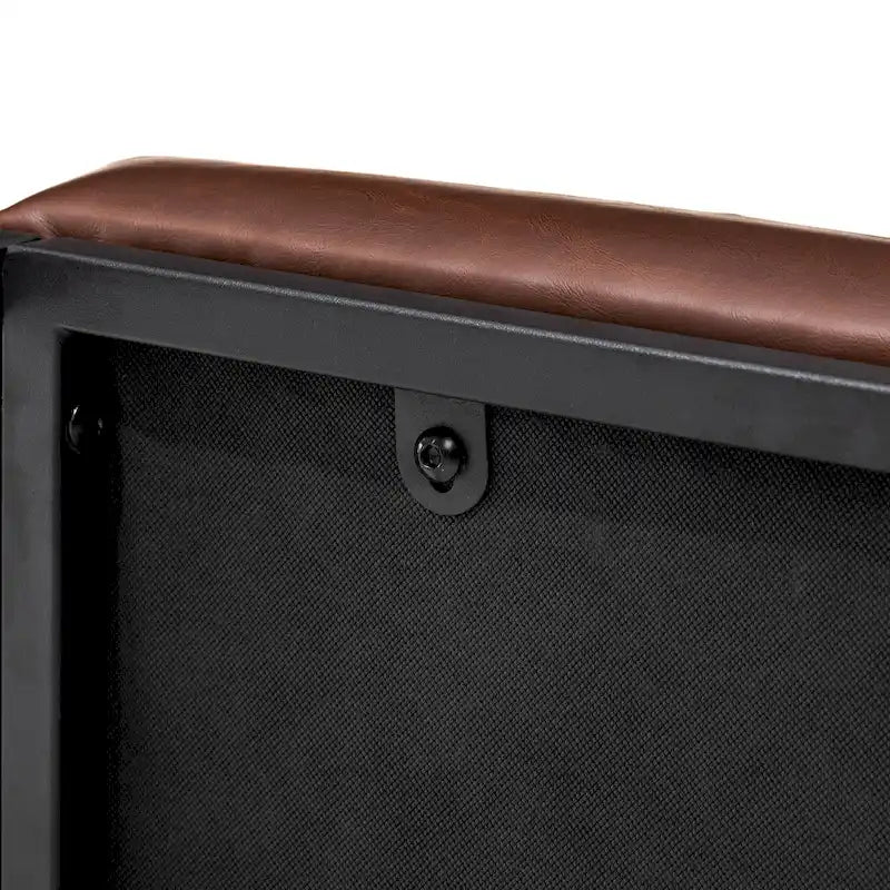 24" Modern Button-Tufted Ottoman Footstool | Faux Leather Upholstery | Metal Frame | 200 lbs Capacity | Versatile Seating & Side Table