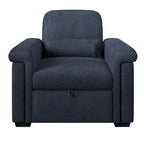 Living Room Lounger Chair 3 in 1 Convertible Sleeper Chair with Pillow