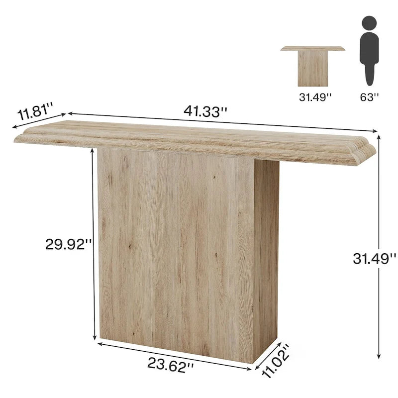 Console Table 41.33" Particle Board Entryway Hallway Sofa Accent Table Modern Simple Style Textured Finish 11.81"D x 31.49"H