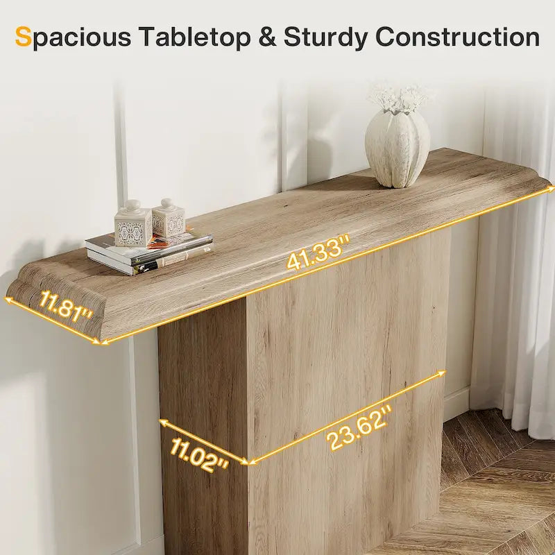 Console Table 41.33" Particle Board Entryway Hallway Sofa Accent Table Modern Simple Style Textured Finish 11.81"D x 31.49"H