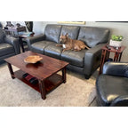 Acacia Wood Architectural Coffee Table with Shelf