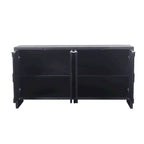 4-Door Wooden Sideboard with Hexagonal Pattern Doors & Adjustable Shelves - Farmhouse Style Storage Cabinet