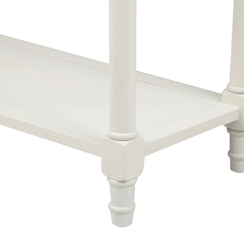 Daisy Series Console Table Traditional Design with Two Drawers and Bottom Shelf Acacia Mangium