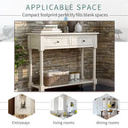 Daisy Series Console Table Traditional Design with Two Drawers and Bottom Shelf Acacia Mangium