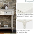 Daisy Series Console Table Traditional Design with Two Drawers and Bottom Shelf Acacia Mangium