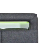 Queen Upholstered Platform Bed with RGB LED Lights & 4 Storage Drawers | Linen Fabric | Lattice Headboard | 500lbs Capacity | Beige/Gray