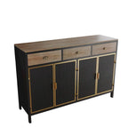 Roomfitters 48-Inch Wide Modern Sideboard with 3 Top Drawers and 4 Doors - Freestanding Storage Cabinet for Living Room, Office